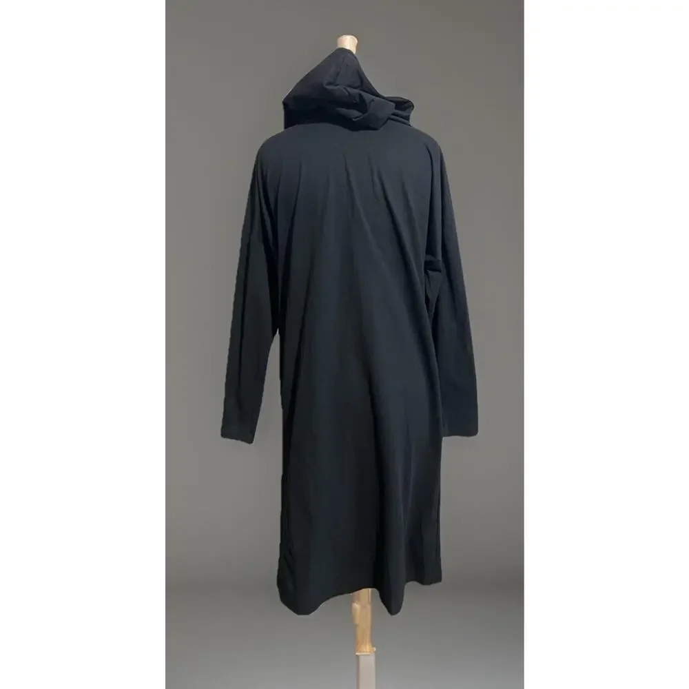 &merci Womens Large Black Hooded Trench Cardigan Cover-Up Beachy Resortwear